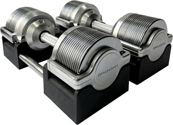 32kg CHROME Adjustable Dumbbell (Pair) - 1kg Increment